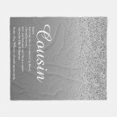 エバ最高のーイコート定義シルバーグリッター フリースブランケット (正面(横))