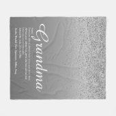 エバ最高のーグランマデフィニション銀グリッター フリースブランケット (正面(横))