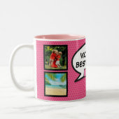 エバ最高のー叔母アンティおもしろいピンククール漫画写真 ツートーンマグカップ (左)
