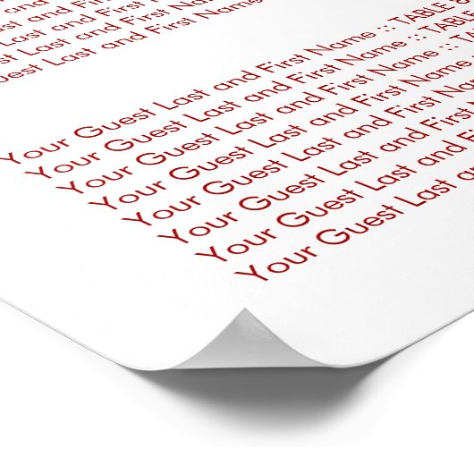 エバ竹葉の中国の結婚シーティングチャート ポスター (角)