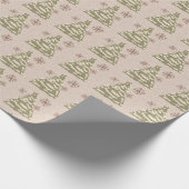 エバ素朴ーグリーンと雪片のある客室 ラッピングペーパー (角)