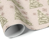 エバ素朴ーグリーンと雪片のある客室 ラッピングペーパー (ロールコーナー)