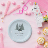 エバ素朴ーグリーンウィンター結婚パイン ペーパープレート (パーティー)