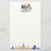 エバ素朴ーグリーンツリーモノグラム文具紙 便箋 (正面)