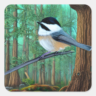 エバ素朴ーグリーンパイン《鳥》アメリカゴガラ スクエアシール