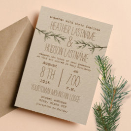 エバ素朴ーグリーンブランチ結婚式 招待状