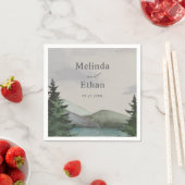 エバ素朴ーグリーン山結婚湖 スタンダードカクテルナプキン (インサイチュ)