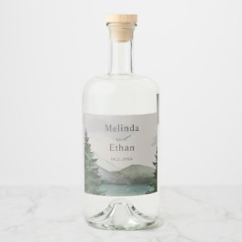 エバ素朴ーグリーン山結婚湖 リキュールボトルラベル