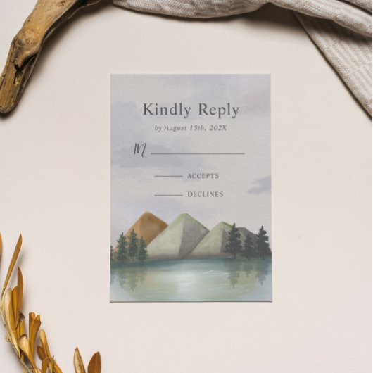 エバ素朴ーグリーン山結婚湖 出欠カード