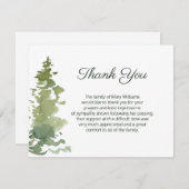 エバ素朴ーグリーン葬儀お礼ノートカード サンキューカード (正面/裏面)