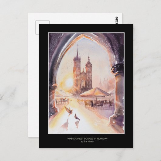 エバ絵を描ククラクフオールドタウン ポストカード (正面/裏面)