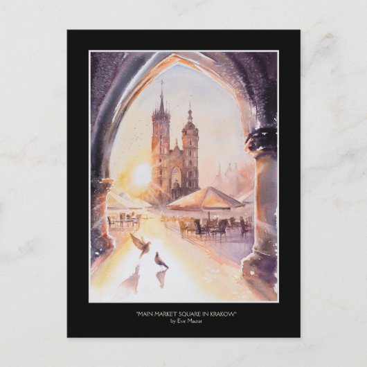エバ絵を描ククラクフオールドタウン ポストカード (正面)