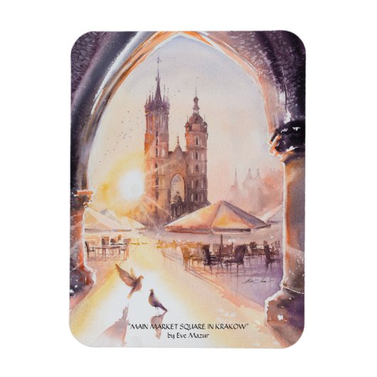 エバ絵を描ククラクフオールドタウン マグネット (縦)