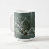 エバ霜の降りたーグリーンブランチメリークリスマス トラベルマグ (正面左)