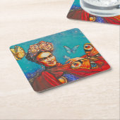 エバ・フ色彩の鮮やかリダ スクエアペーパーコースター (アングル)