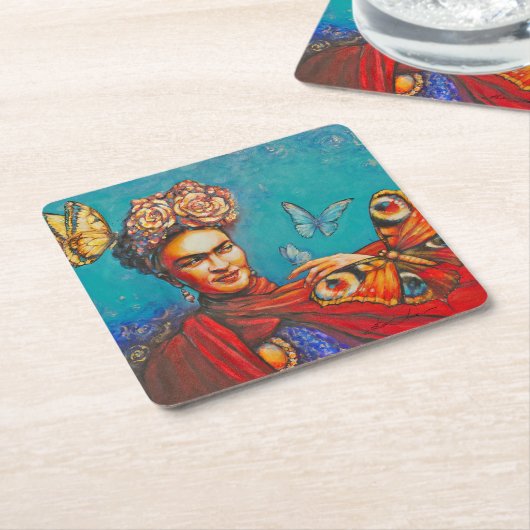 エバ・フ色彩の鮮やかリダ スクエアペーパーコースター (アングル)