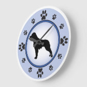 エパグヌールブレトンフランスのブリタニースパニエル犬 ラージ壁時計 (傾斜)