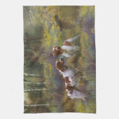 エパグヌールブレトンブリタニースパニエル犬 キッチンタオル (縦)