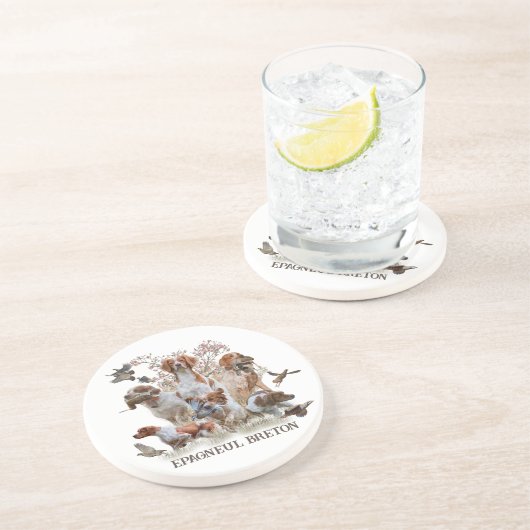 エパグヌールブレトンブリタニースパニエル犬 コースター (側面)