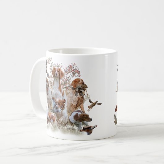 エパグヌールブレトンブリタニースパニエル犬 コーヒーマグカップ (正面左)