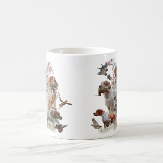 エパグヌールブレトンブリタニースパニエル犬 コーヒーマグカップ (中央)