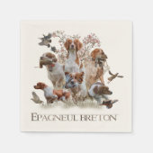 エパグヌールブレトンブリタニースパニエル犬 スタンダードカクテルナプキン (正面)