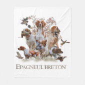 エパグヌールブレトンブリタニースパニエル犬 フリースブランケット (正面)