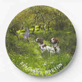 エパグヌールブレトンブリタニースパニエル犬 ペーパープレート