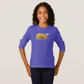 エヒドナお洒落の水彩樹林動物アート Tシャツ (正面フル)