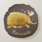 エヒドナ水彩画お洒落像枕 ラウンドクッション (正面)