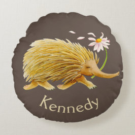 エヒドナ水彩画お洒落像枕 ラウンドクッション
