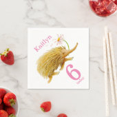 エヒドナ水彩画第6誕生日ナプキン スタンダードカクテルナプキン (インサイチュ)