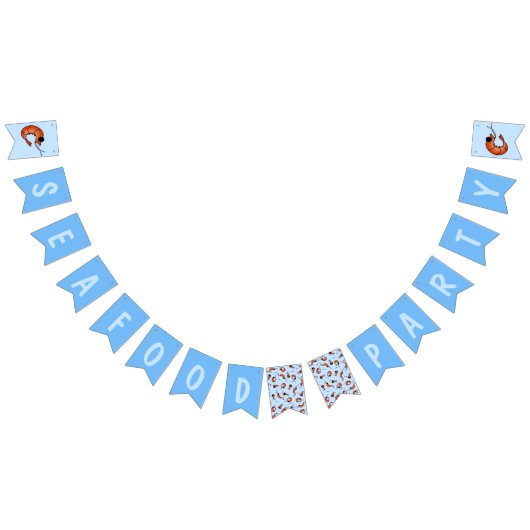 エビおもしろいの海鮮揚げ旗 バンティングフラッグ (全)