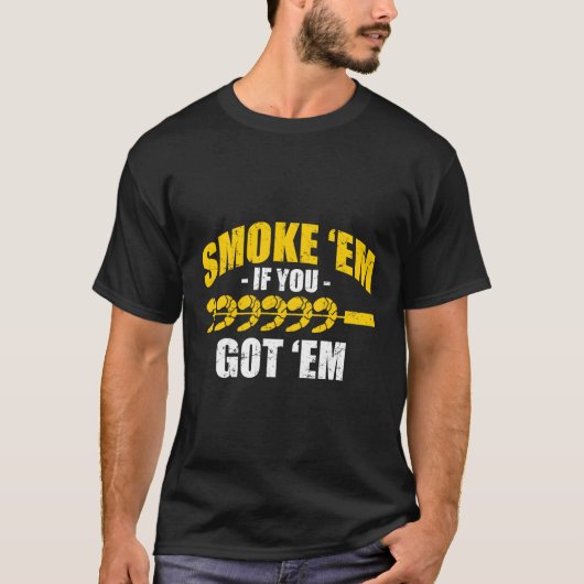 エビおもしろい貝グリルBbqシーフードスモークEm Tシャツ (正面)