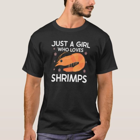 エビが大好きな女の子 Tシャツ (正面)