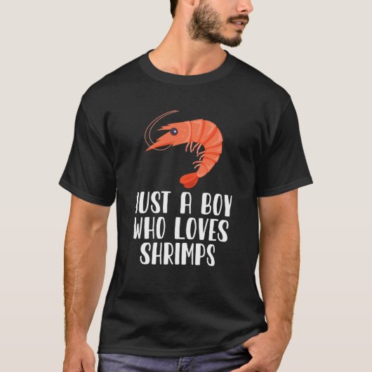 エビが大好きな少年 Tシャツ (正面)