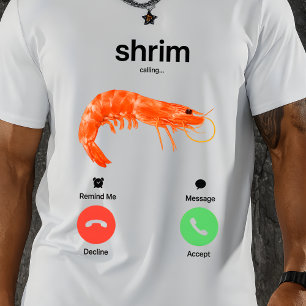 エビが電話かかってきてる Funny Meme エビが電話してる Tシャツ