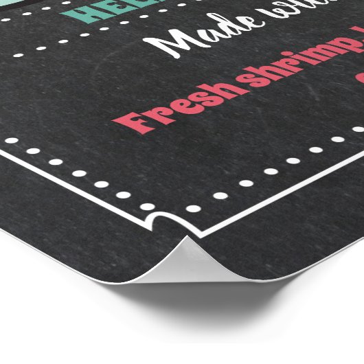 エビとグリットのパーティー標識 ポスター (角)