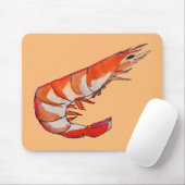 エビのシーフードキッチアート マウスパッド (マウス)