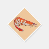 エビのシーフードディナーパーティー スタンダードカクテルナプキン (角)