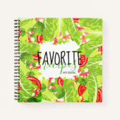 エビのトマトサラダパーソナライズされたレシピ料理本 ノートブック (正面)