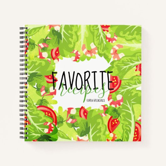 エビのトマトサラダパーソナライズされたレシピ料理本 ノートブック (正面)