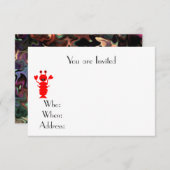 エビのビーチをテーマにした 招待状 (正面/裏面)