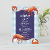 エビのボイルバースデーパーティシーフードカニロブスター 招待状 (スタンド正面)