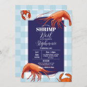 エビのボイルバースデーパーティシーフードカニロブスター 招待状 (正面/裏面)