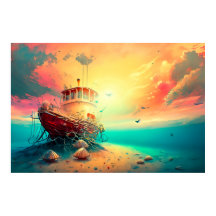 エビのボートが沈む