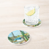 エビのボートドッキング抽象芸術印象派.jpg コースター (側面)