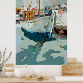 エビのボート、抽象芸術 ポスター (キッチン)