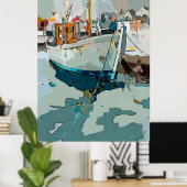 エビのボート、抽象芸術 ポスター (ホームオフィス)