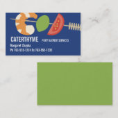エビの前菜のkebabのケイタリングビジネスカード 名刺 (正面/裏面)